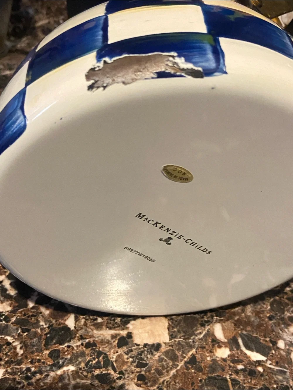 MACKENZIE-CHILDS royal check 2quart tea pot